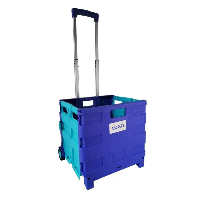 Hot Sale Foldable Plastic Shopping Cart Trolley for Supermarket