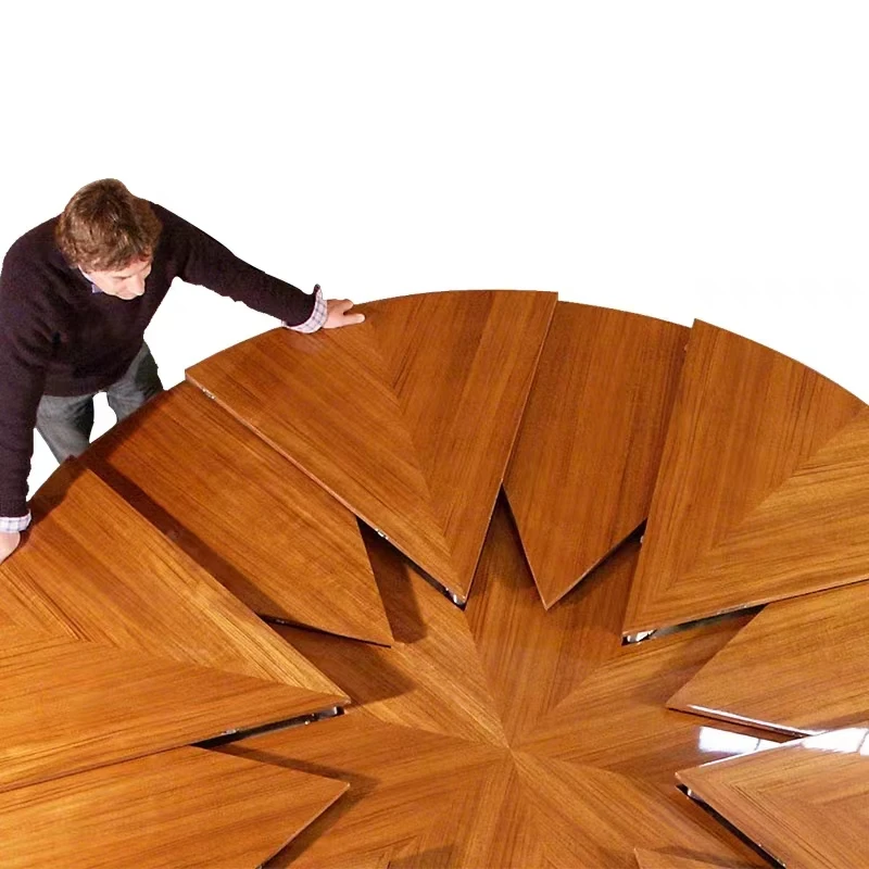 Nordic legacy can be expanded, retractable and rotated to become a solid wood round table villa living room
