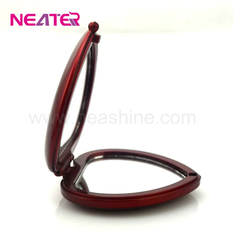 Beauty UV finish heart shape gold mini compact mirrors for wedding gift