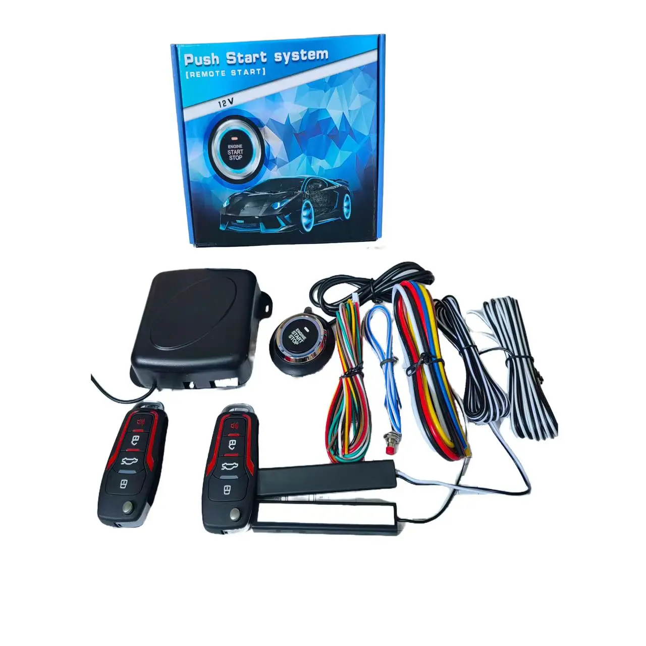 Factory wholesale 12V Universal car Intelligent one-click Start PKE keyless access to Engine Start remote system car alarm