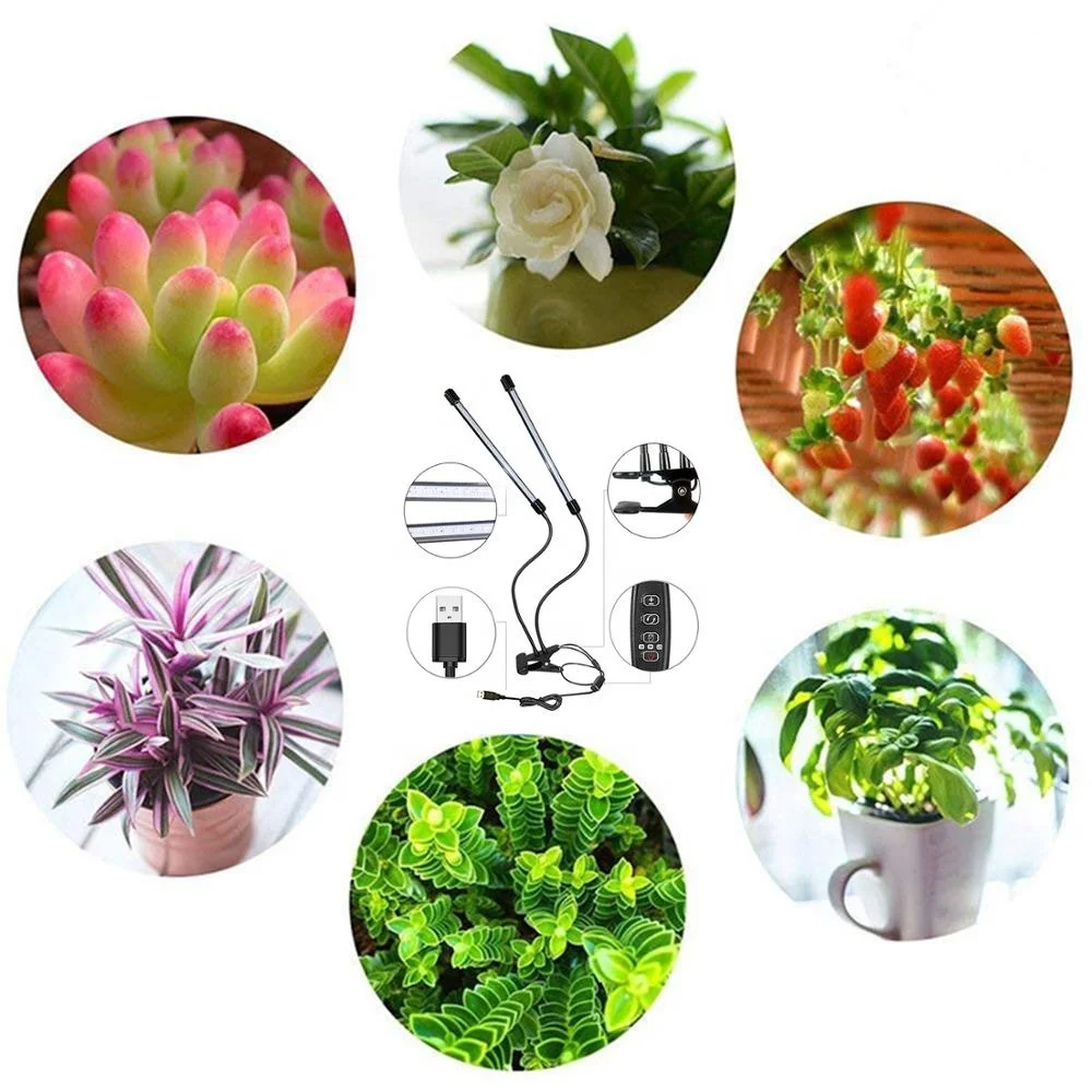 
Amazon Top Seller 3 Triple Head Gooseneck Clip Desk Plant LED Grow Light for Microgreens 