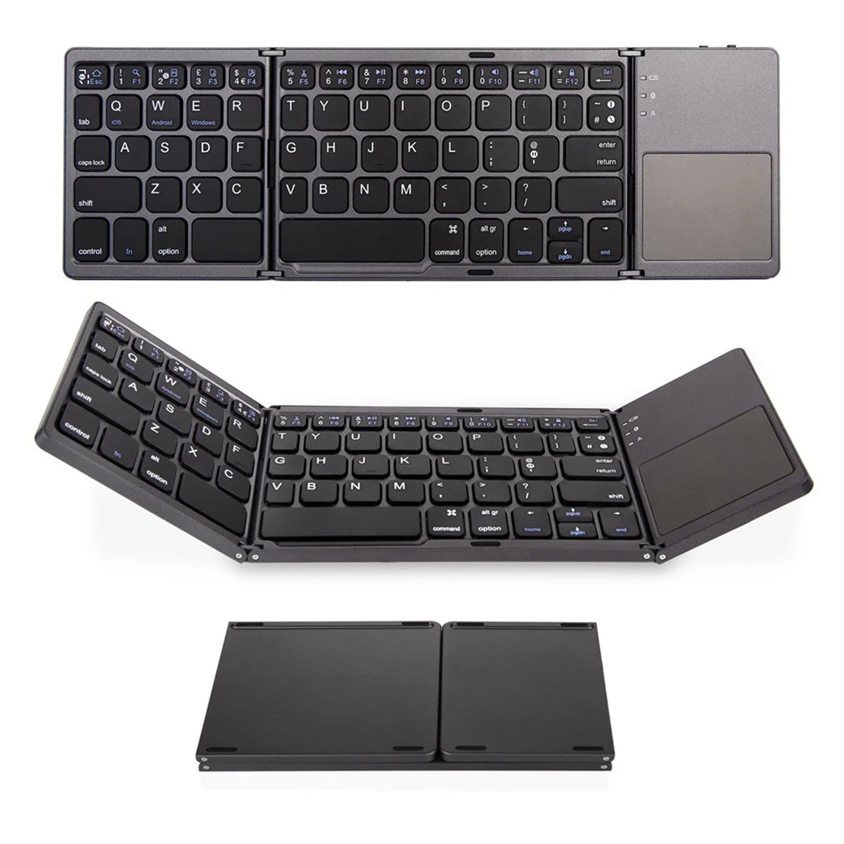 
Portable Rechargeable Mini Folding Keyboard Bluetooth Foldable Wireless Keyboard with Touchpad 