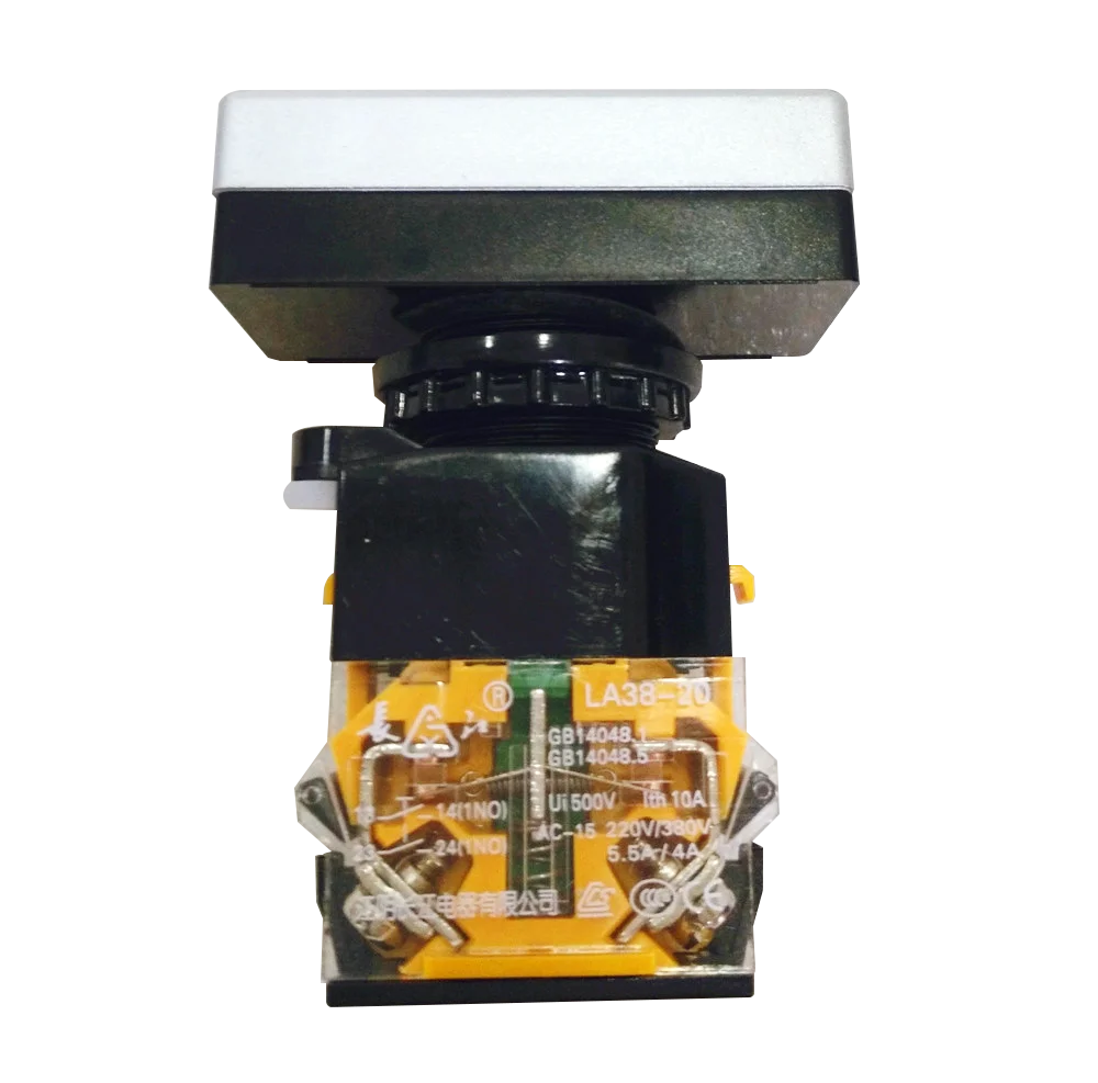 LA38 series 22mm illuminated control button 10a  red green on off button switch