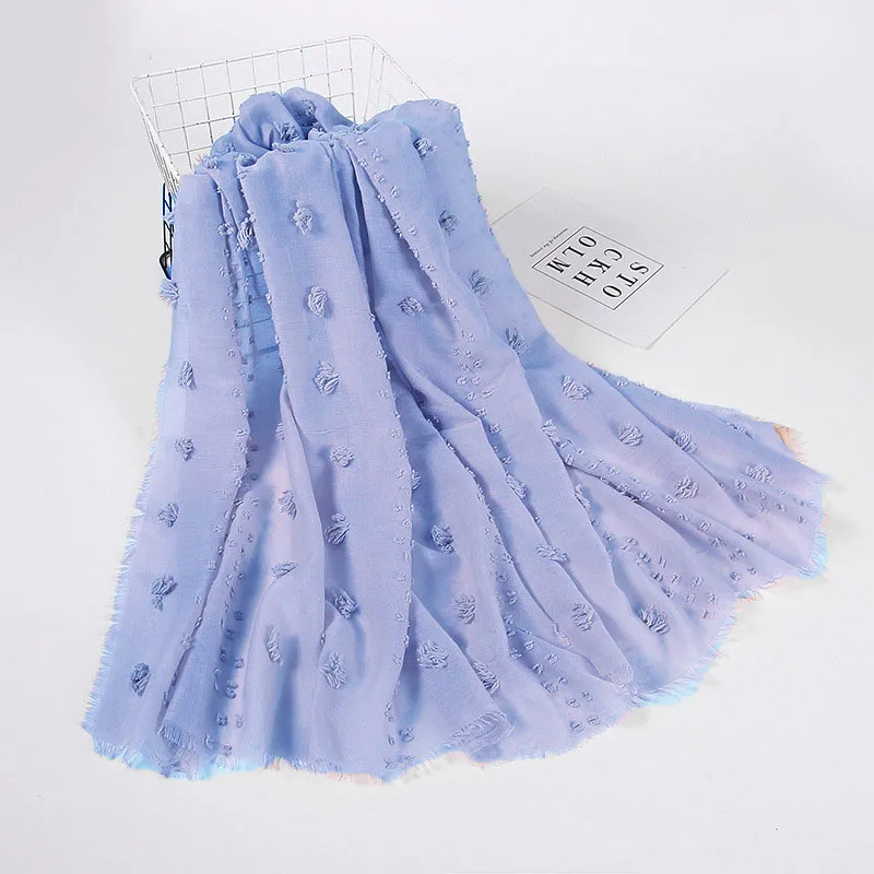 Cheap Yemen Moroccan Malaysian Pure Color Ladies Casual Shawl Organza Silk Muslim Hijab Scarf With Big And Small Pompom//