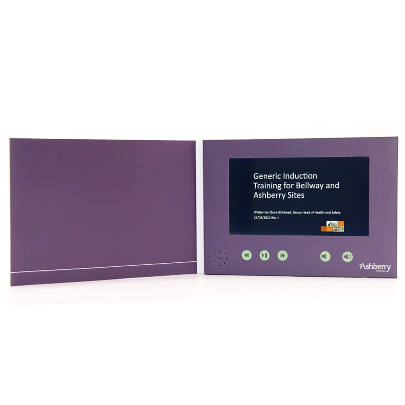 Manufacturers direct sales leather advertising player Greeting card LCD brochure Business brochure wedding video book