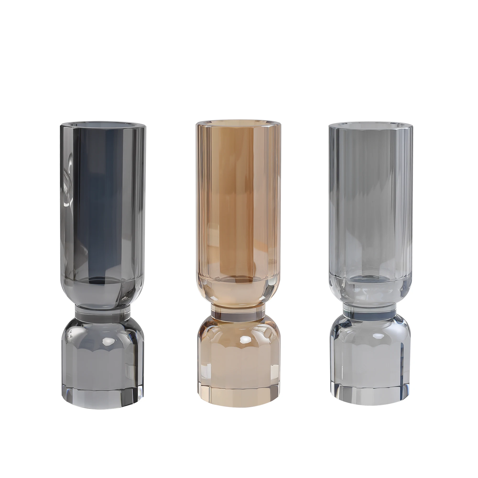 Centerpiece Crystal Decorative Colored Clear Crystal Flower Vase/Crystal Vases for Home Decoration