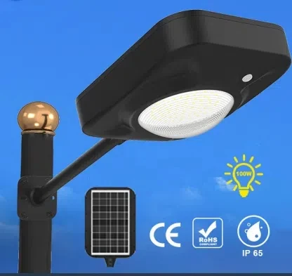 Solar Street Light 100W High Quality Integration Road Garden Wall Lamp Energy Saving Ip65 Waterproof Auto On And Off
