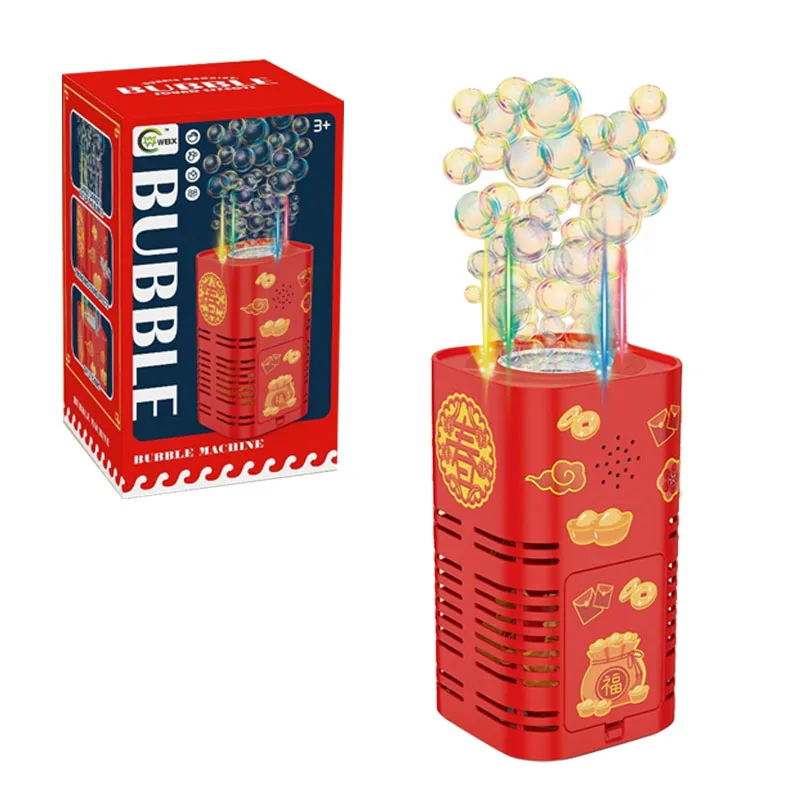 KSF 2023 New Arrival Bubble Toys Chinese New Year Indoor Outdoor Blowing Bubble Fireworks Bubble Machine For Kids