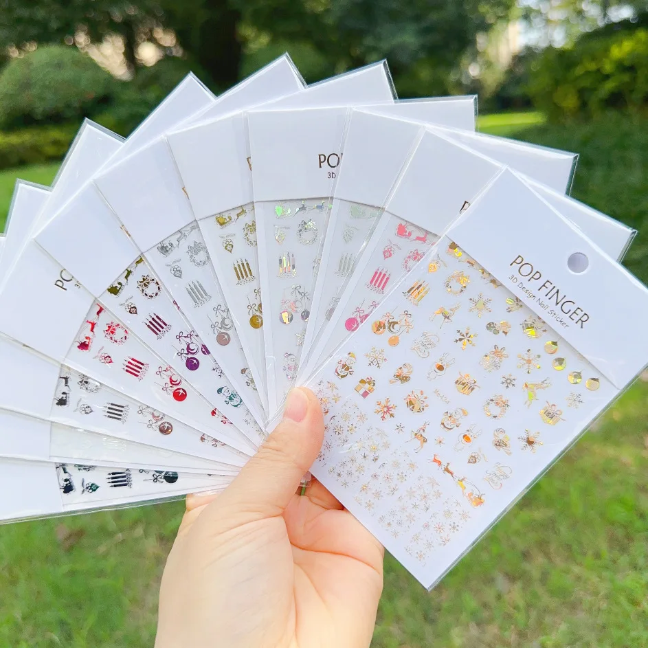 3d christmas sticker nail art decoration gift new christmas snowflake nail art stickers