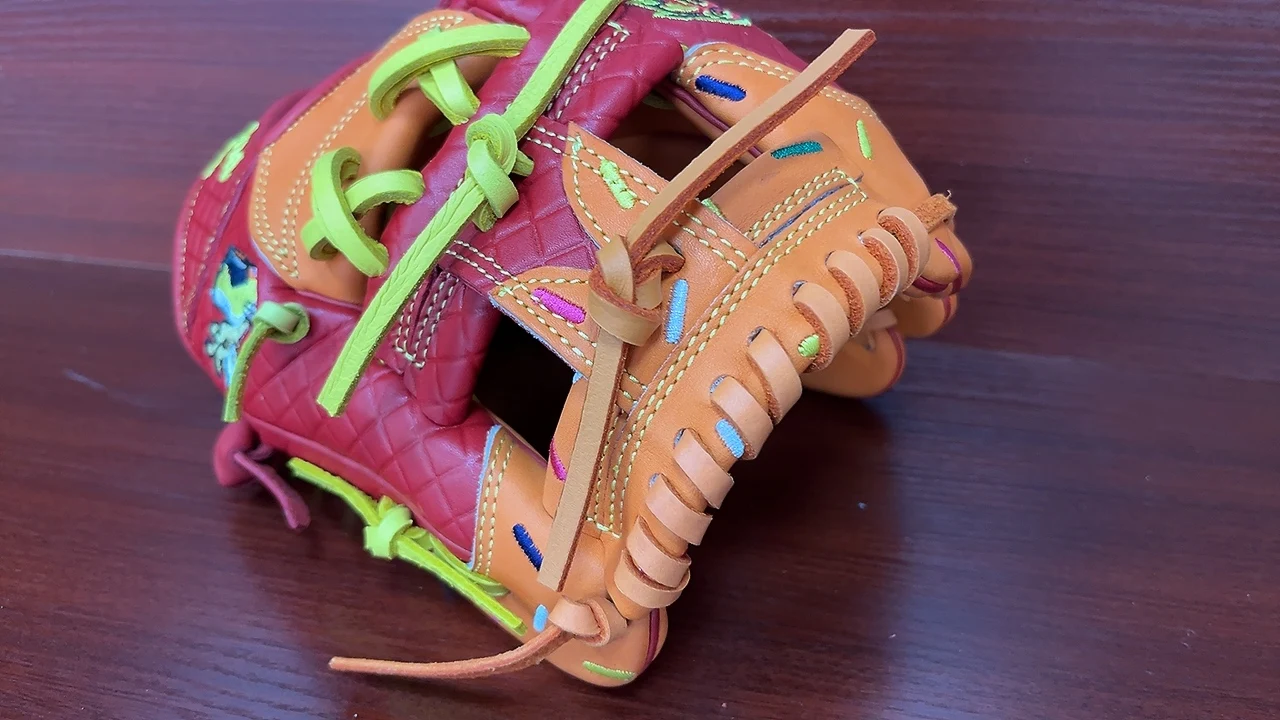 11.25 Inch Icecream Red and Orange Kip Leather Baseball Glove