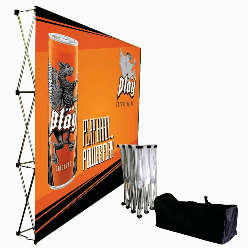 Wholesale Trade Show Fabric pop-up display backdrop displays Fabric Pop Up Straight Media Wall