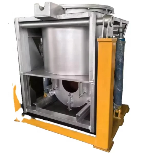 Professional Factory Made Line Frequency Cored Hydraulic Tilting Upward Casting 8000T Induction Copper Melting Furnace