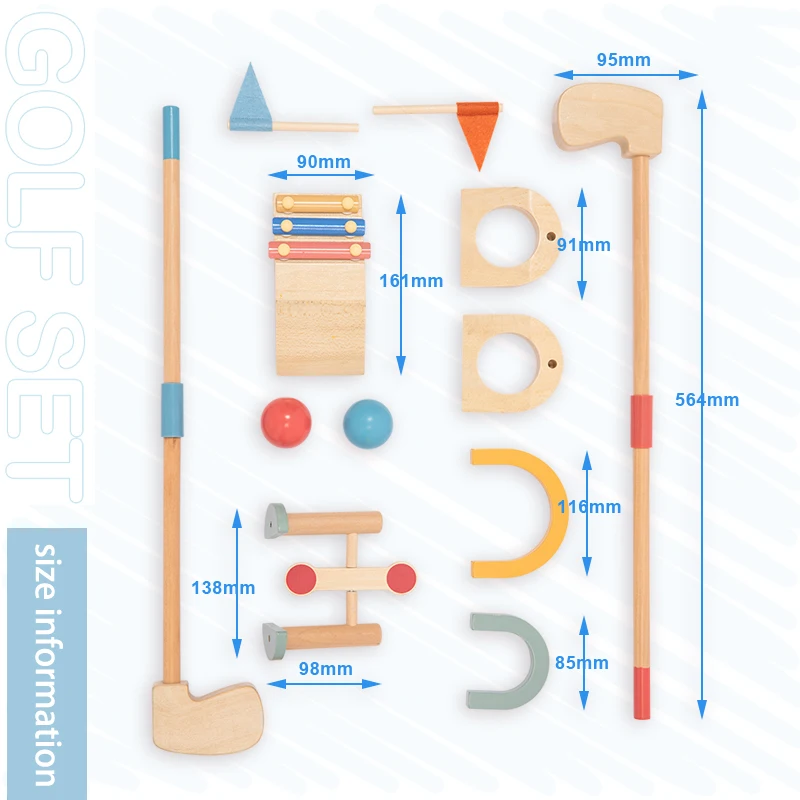 Wooden High-End Golf Toy Set Indoor And Outdoor Baby Fitness Puzzle Parent-Child Interactive Game toy for children