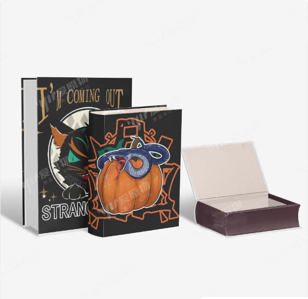 Recyclable luxury empty cardbox book shape decorative box book set of 3 for home decor kids toys