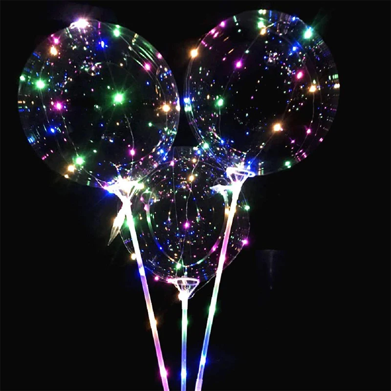 Warm Color Led Balloons with Batteries Party Balloons Clear Transparent Balloons for Wedding/