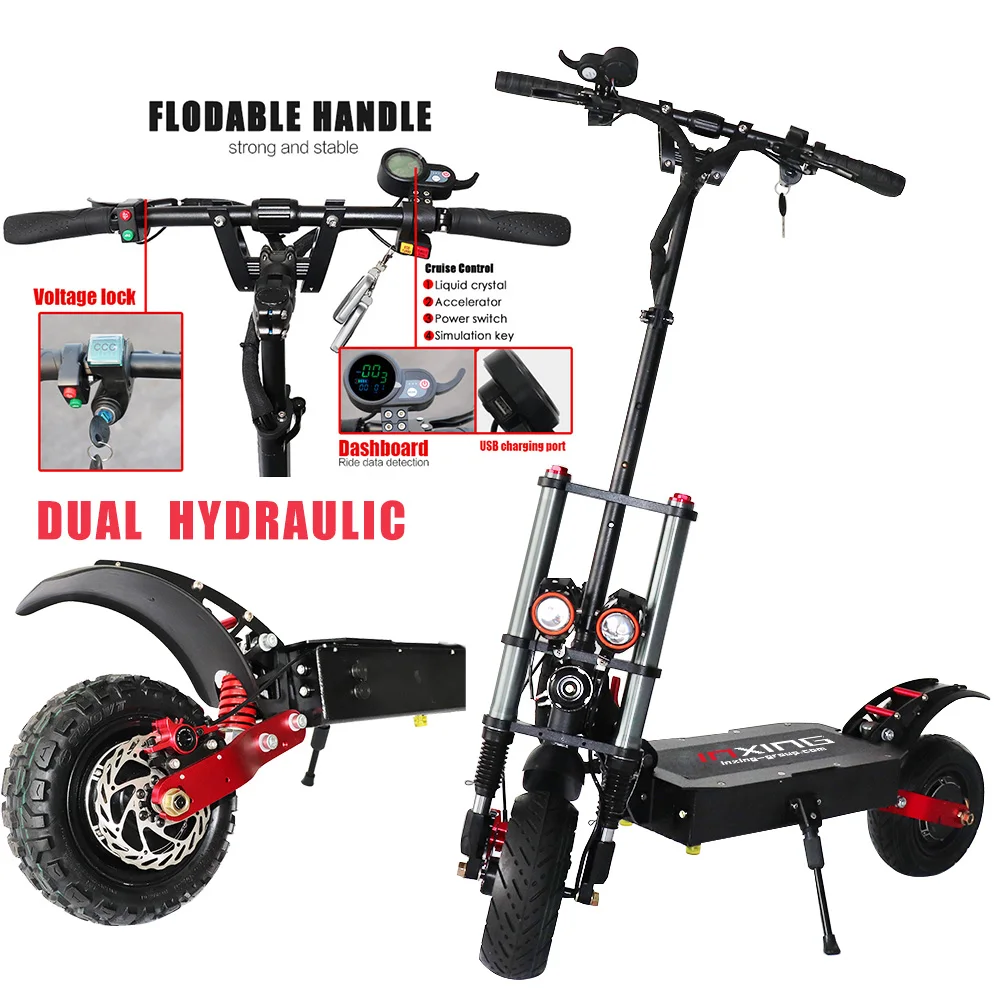 speed 85km dual motor  LSY V7 phat tire scooter 60V 11inch two seat scooter Electric Scooters