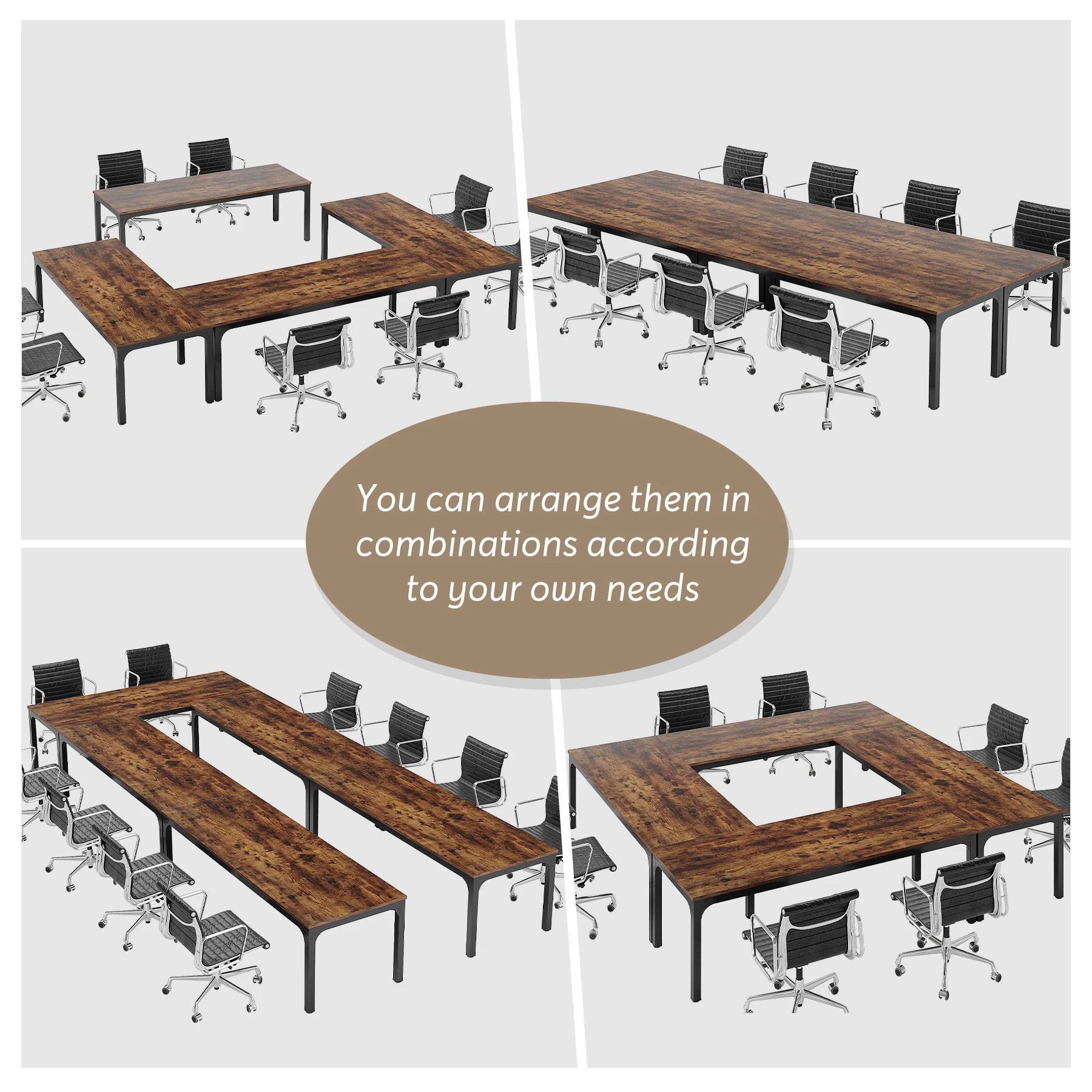 Tribesigns Hot Wooden Rectangle Meeting Seminar Business Workstation Conference Table Double 2 Person Student Desks