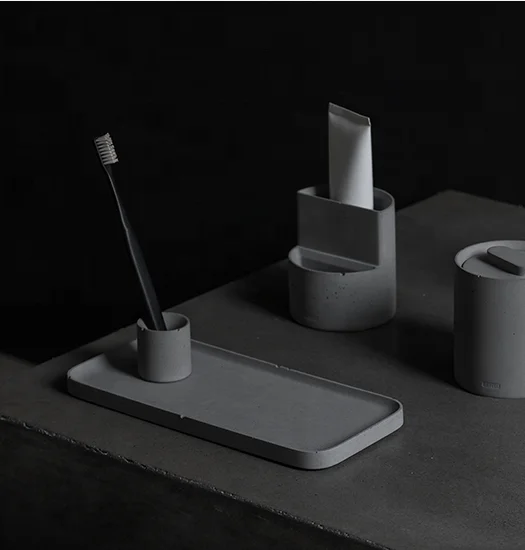 
BENTU HUI nordic simple grey concrete soap dish dispenser washroom bathroom combination 