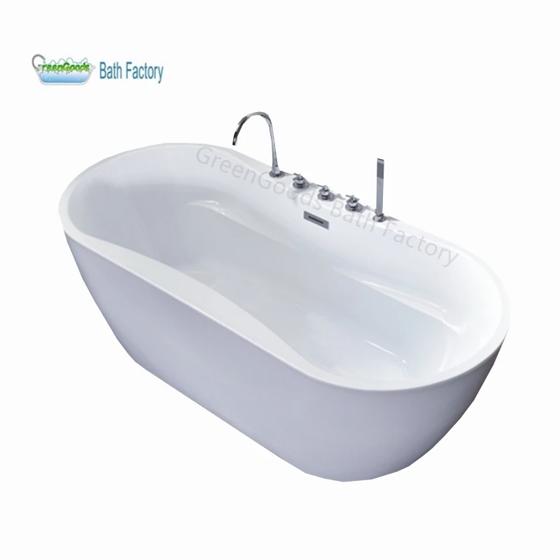 Автономная большая бархатная овальная 59 дюймовая Стекловолоконная Смола белая глубокая намокающая автономная ванна