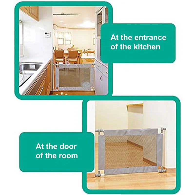 Wholesale Baby Gates Stair Barrier Extendable Baby Gate Retractable Baby Dog Safety Fence for Stairs and Doors