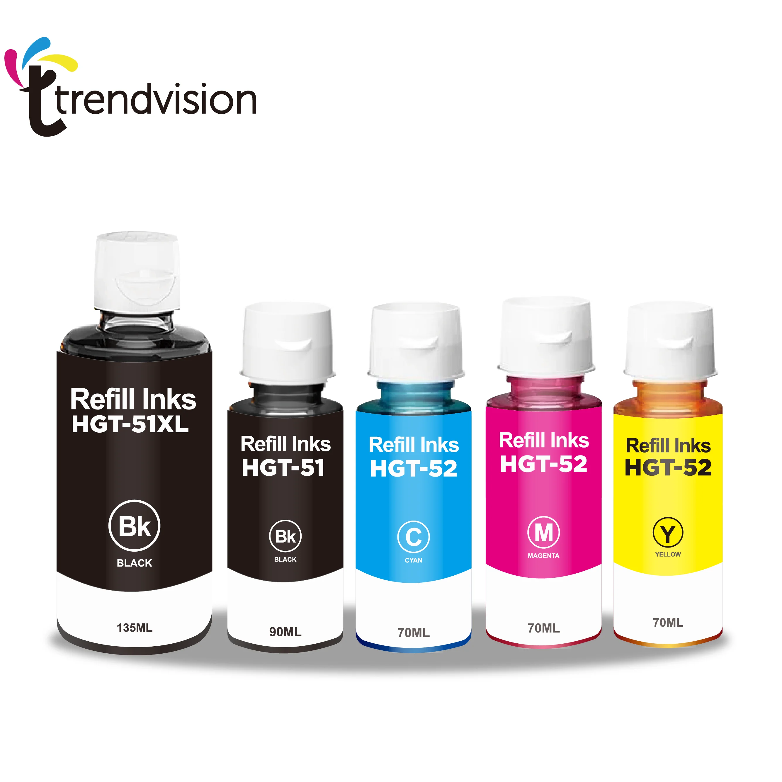 GT31  52 53 51XL 32XL  Trendvision Compatible Bottle Water Based Refil tinta for hp GT dye   ink