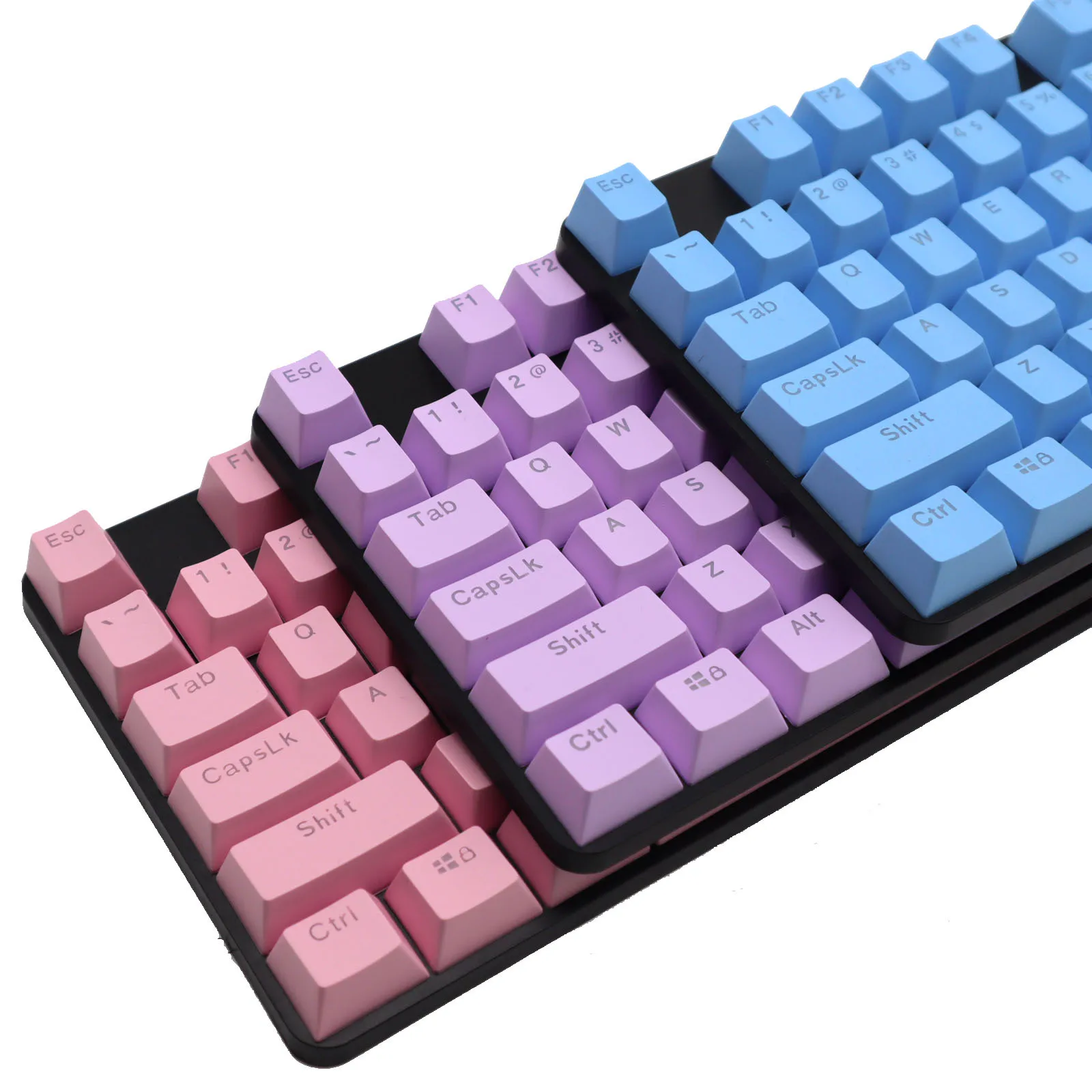 104 Key Characters Pervious to Light Pink Blue White Mechanical Gaming Keyboard ABS Keycaps