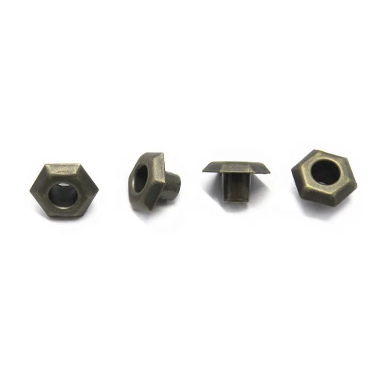 Garment Accessories Eyelets Unique Designed Plating Finish Hexagon Shape Alloy  for Bags Garments