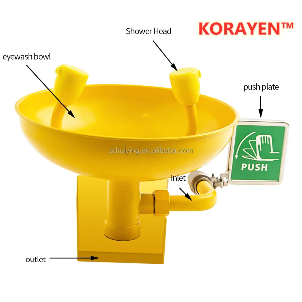 ABS Coating Wall Mounted Eye Washer Emergency Eyewash Station Professional Eye Wash Bowl Wall Type Eyewash Station