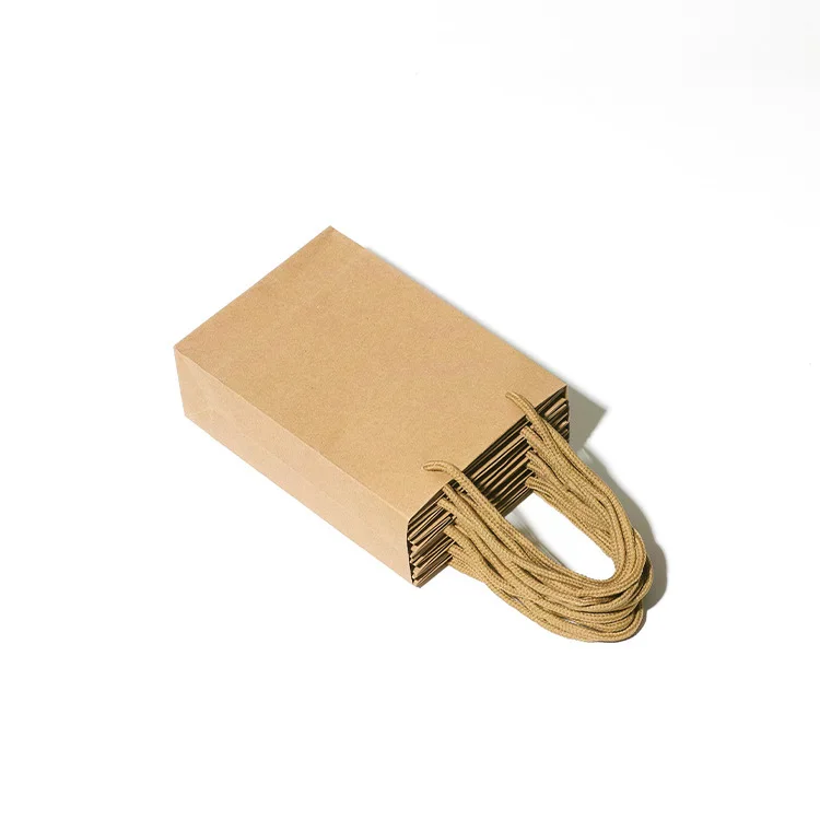 Оптовая продажа, дешевый производитель, Пользовательский логотип, печать бренда, коричневый, черный, белый крафт-пакет для покупок, подарочный бумажный пакет с ручкой