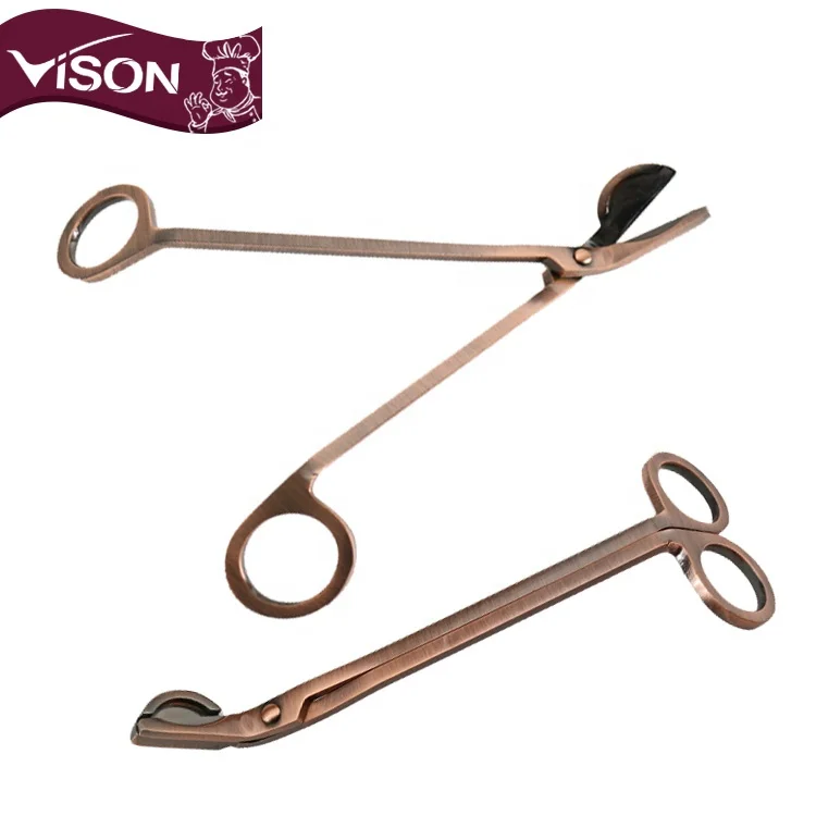 2020 wholesale stainless steel wick dipper snuffer candle scissors copper color Candle wick trimmer