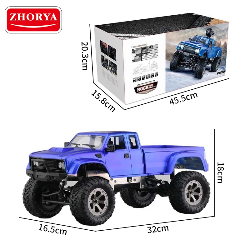 Zhorya 2.4G radio control toy 4WD pickup truck climbing military truck with WiFi HD Camera