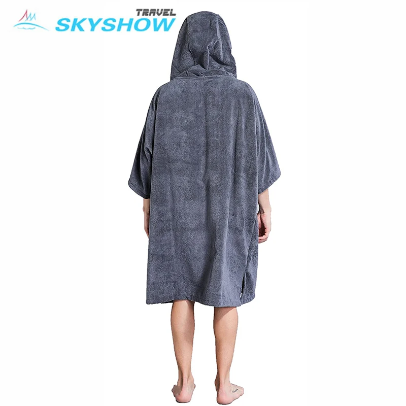 
Personalized Surf Hooded Changing Robe Cotton Microfiber Poncho Towel Beach Custom Changing Towel Poncho With Logo 