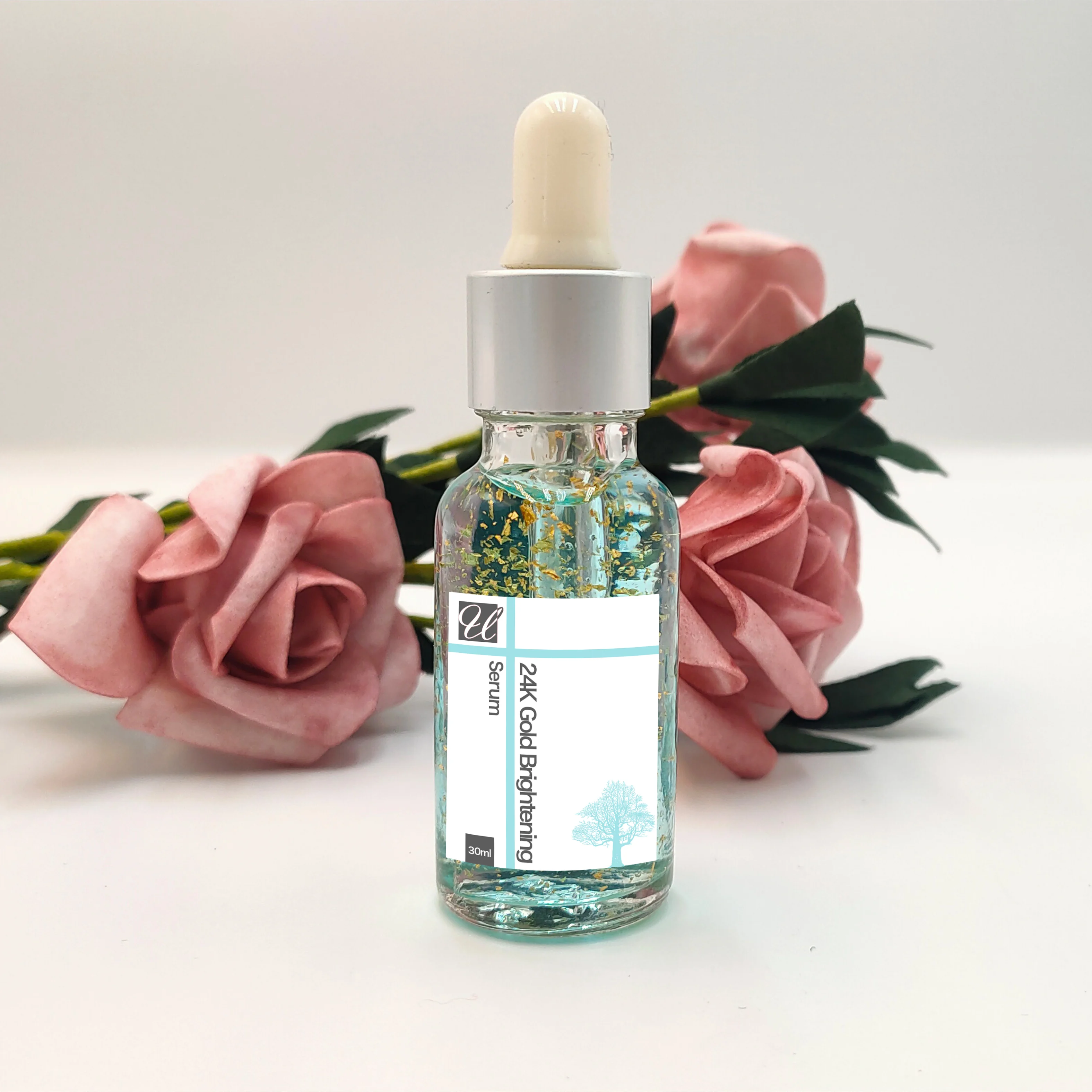 OEM/ODM  Natural 24k gold  Brightening Skin Care Face Serum Whitening Vitamin C blue copper peptide vegan face serum