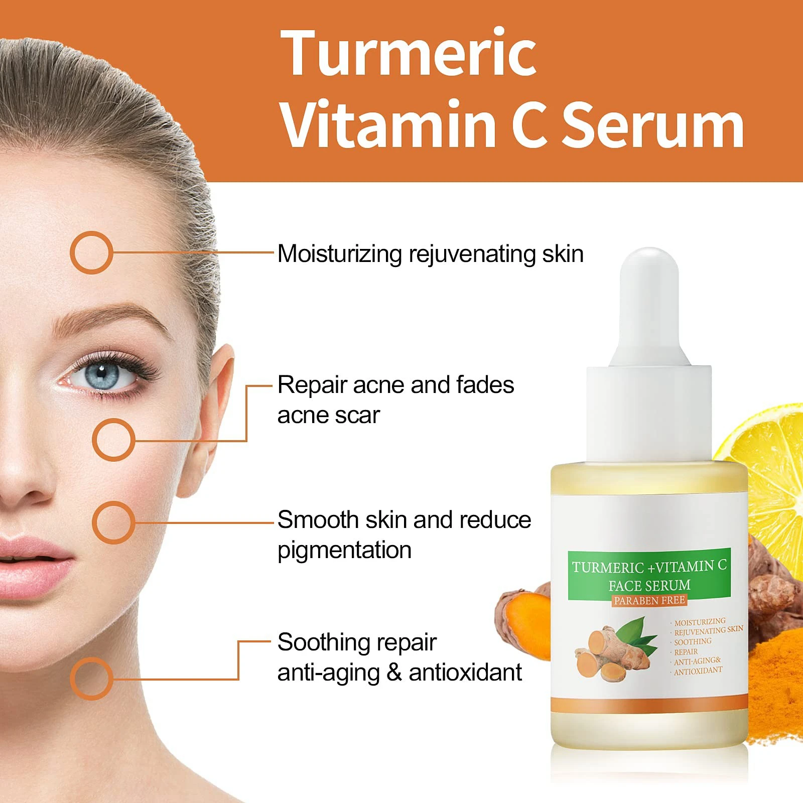Cusstomize Moisture Whitening Turmeric Water Toner Effective Anti Acne Brightening Firming Skin Corrector Face Toner