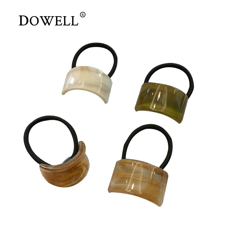DOWELL wholesale American style simple matte ponytail shiny geometric plastic elastic hair bands