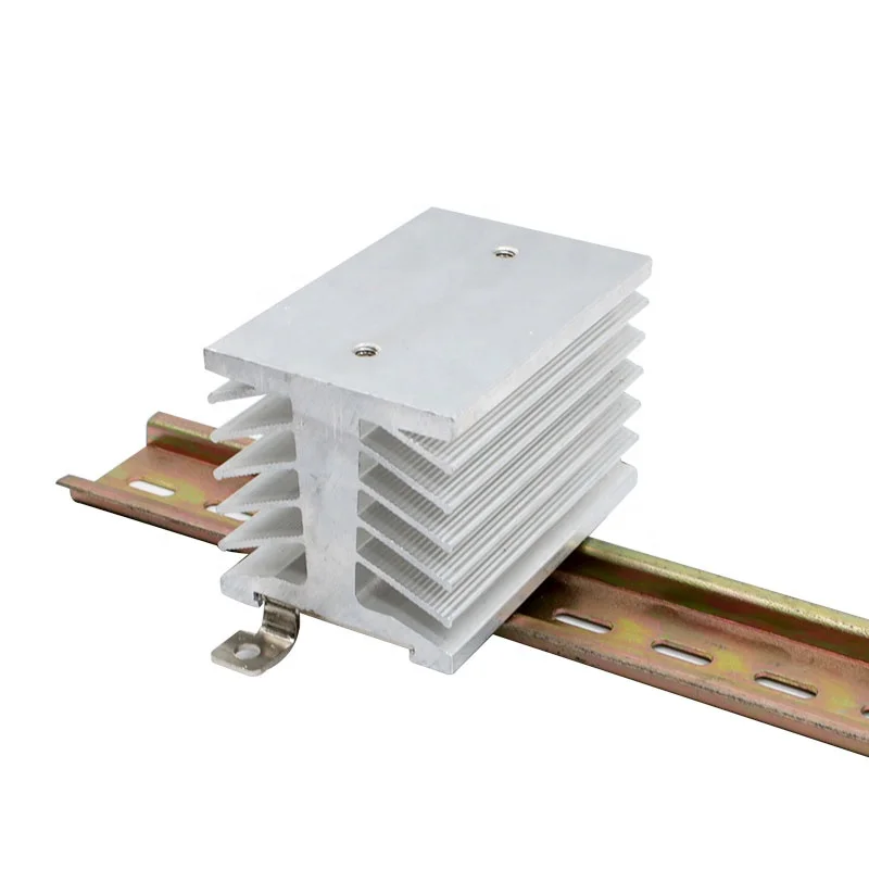 New Aluminum Heat Sink DIN Rail Mounted For Single Solid State Relay40A 50A 60A 80A SSR Radiator