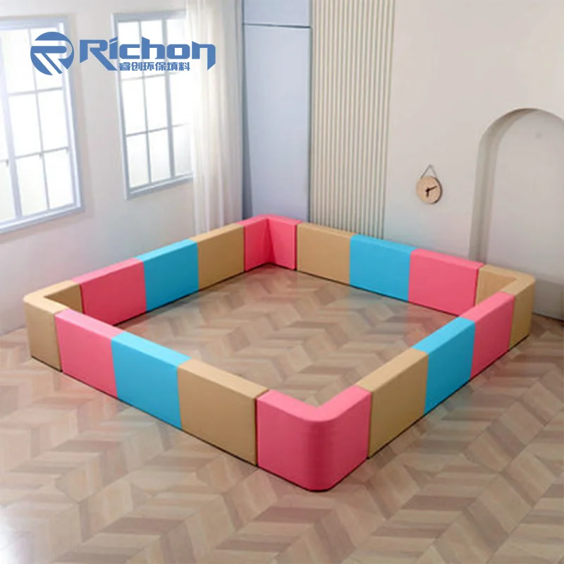 Soft Play Foam Block Purple Pink Mat Indoor Playground Toddler Soft Play Equipment Set With Ball Pit