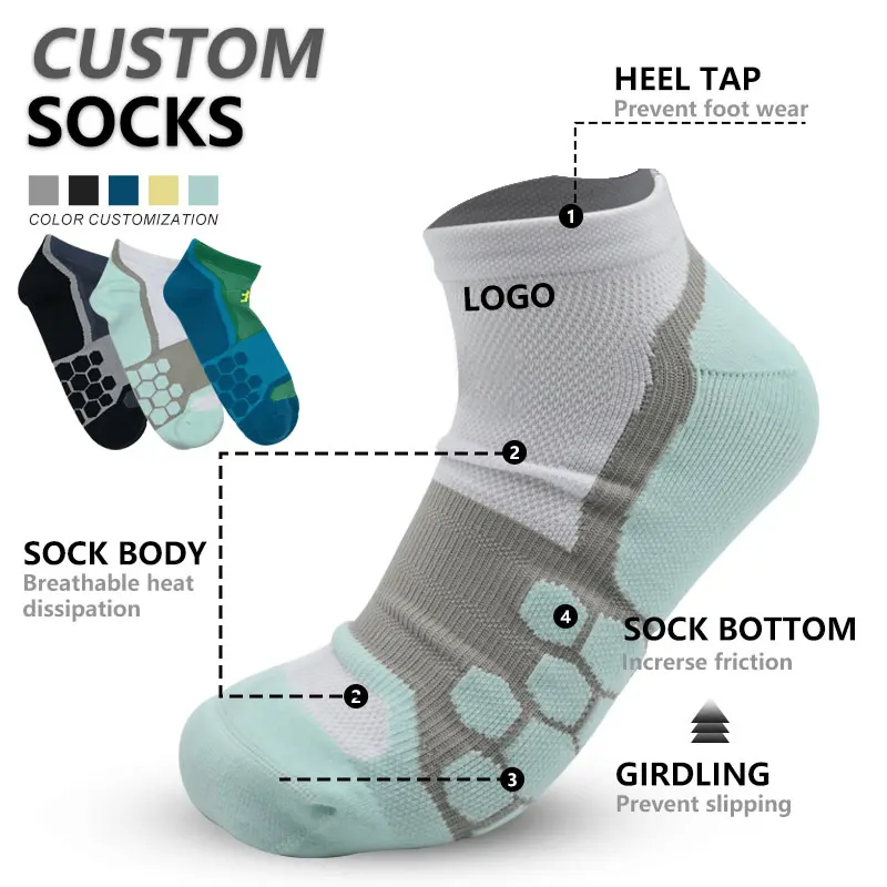 Custom Logo Men Crew Socks Custom Sports Socks Custom  Breathable Athletic Socks