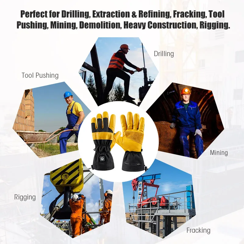 Winter Industrial Men Electric Safety Glove Construction Working Heated Gloves Winter Safety Heated Work Gloves