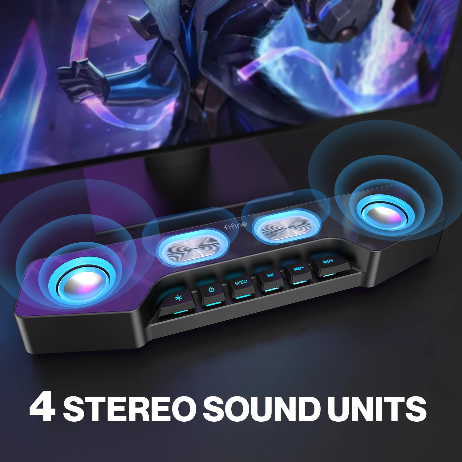 FIFINE A16 Portable BT Speaker Bluetooth RGB Gaming Speaker PC Wireless Bluetooth Speaker For Computer