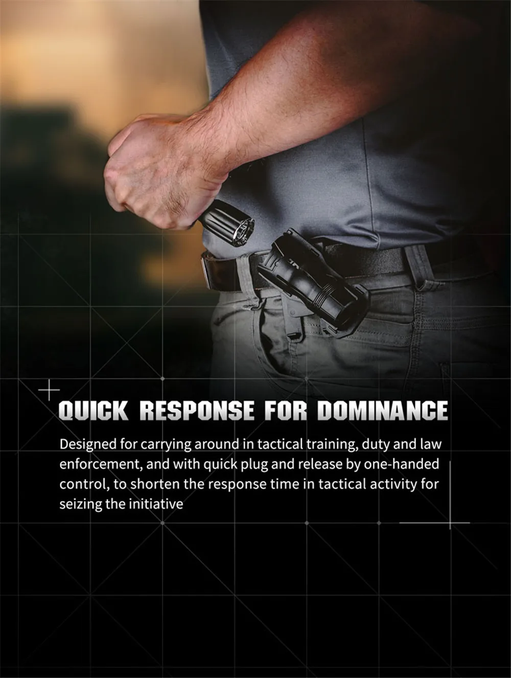 360 Degree Rotatable Tactical Flashlight Holster Nextorch V6  for torch  dia from 27 - 30 mm