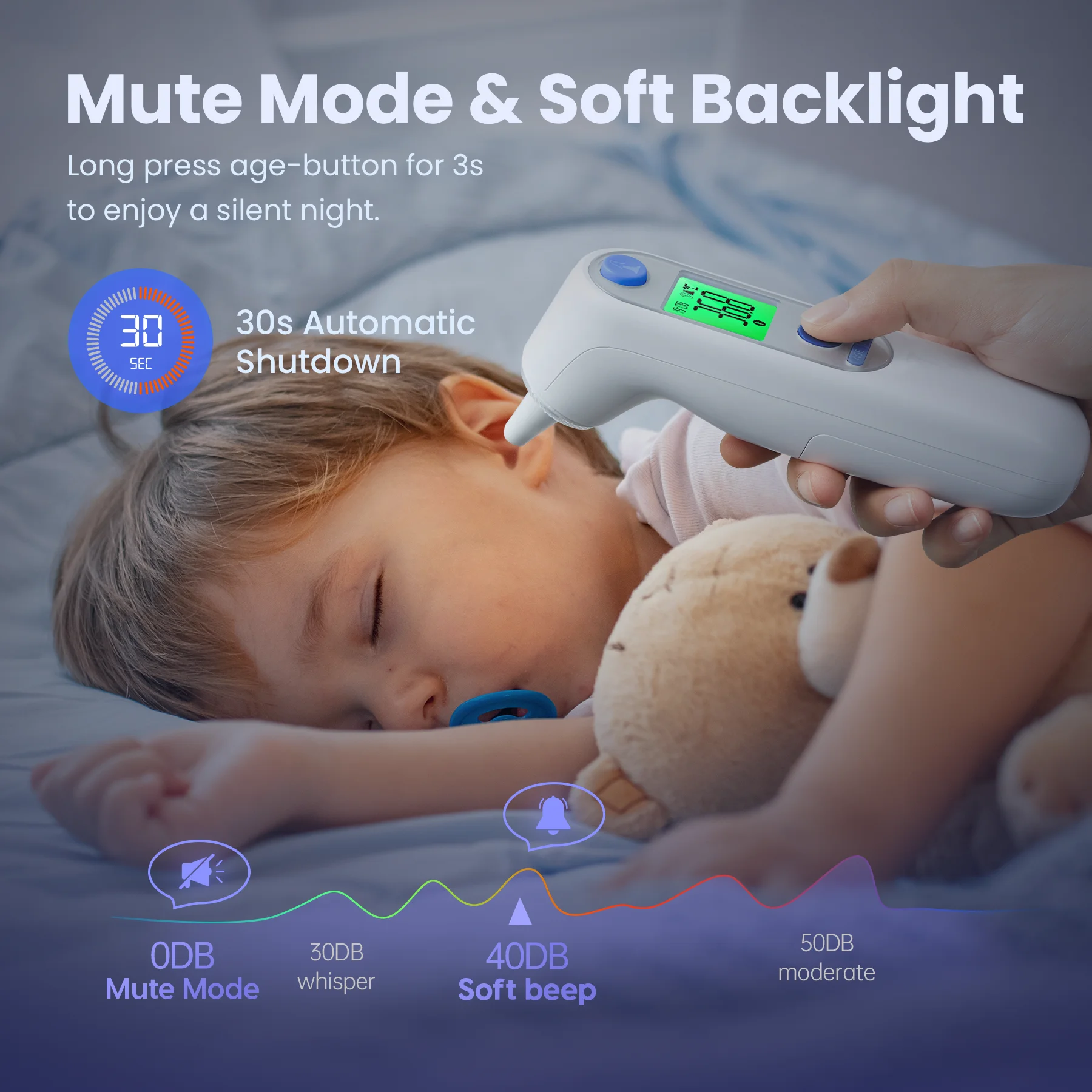 Wholesale Price Age Function 3 color coded Infrared Ear Thermometers For Medical Baby