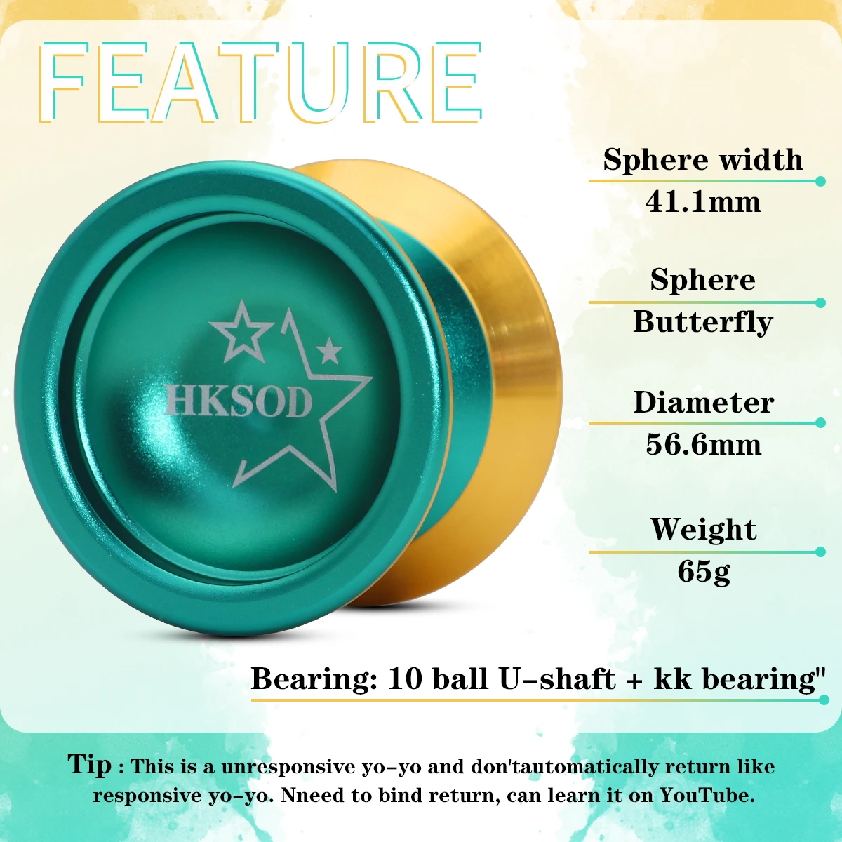 Aluminum Alloy Yoyo Unresponsive YoYo Ball Competitive Spin Yo-yo Ball for Yoyo Professional Advanced Players