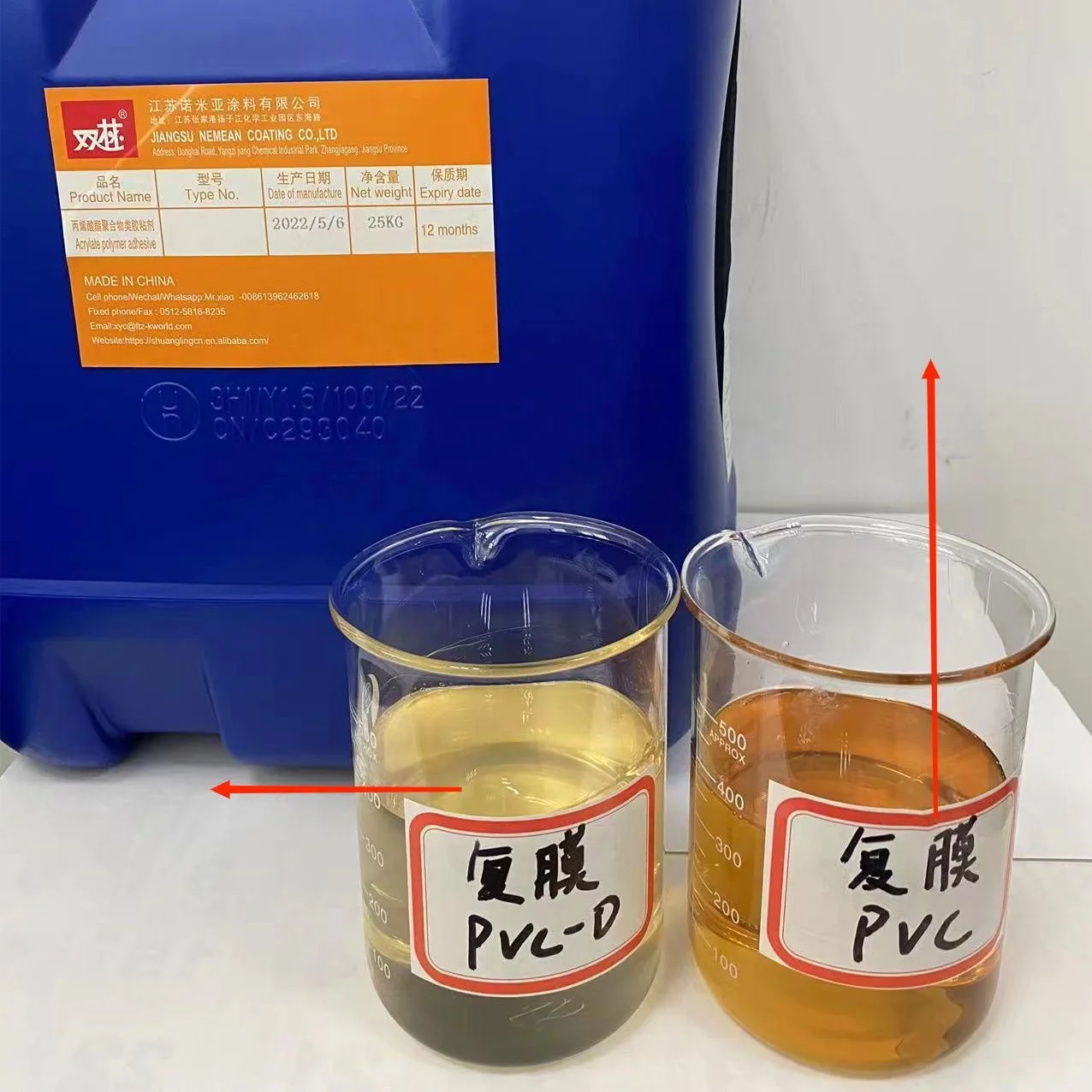 Cold laminating glue for PVC profiles