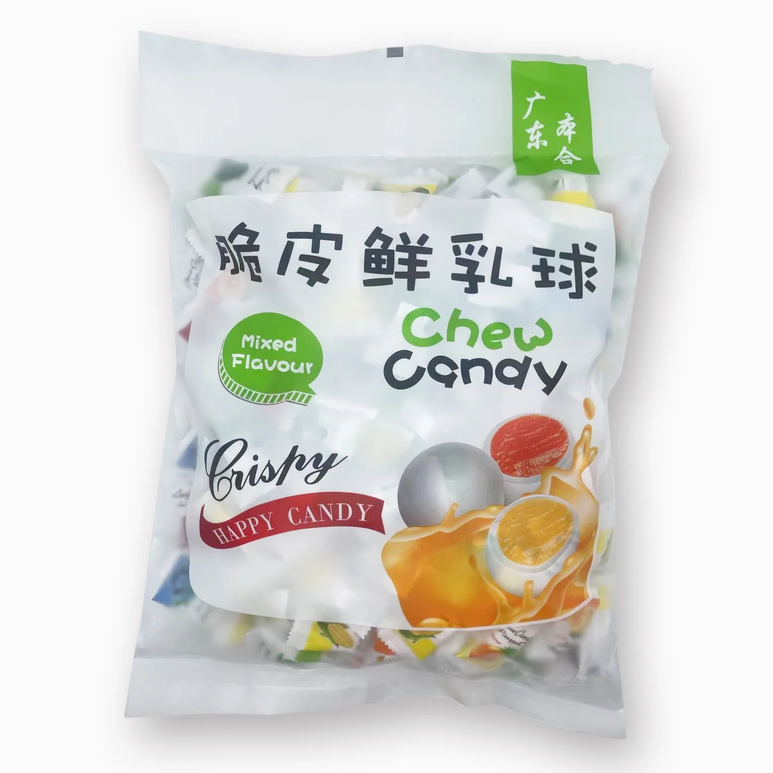 Chewy sweets corn flavor candy chewy fruit filled soft candy ball soft candy for kids