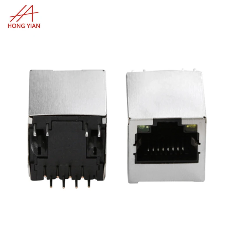 HongYiAn Multi Port Ethernet RJ45 with LED internet rj 45 connector