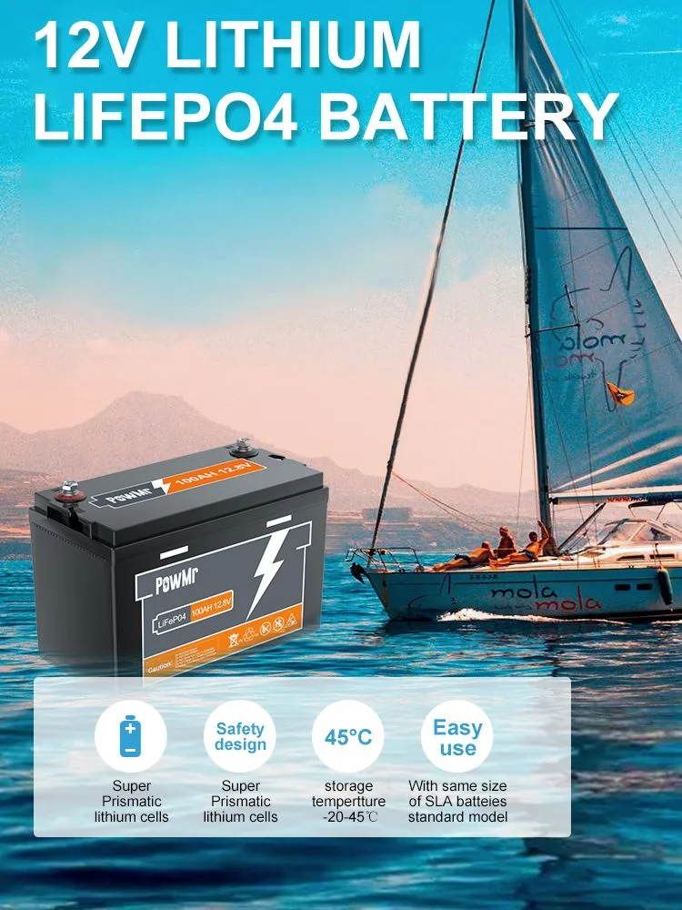 Солнечная батарея PowMr 30Ah 50AH 100AH литиевая свинцово-кислотная гелевая LiFePO4 с высокой производительностью