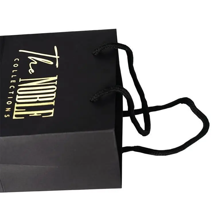 Wholesale christmas gift printed handle black luxury amazon top seller cheap price custom shopping paper bag with logo