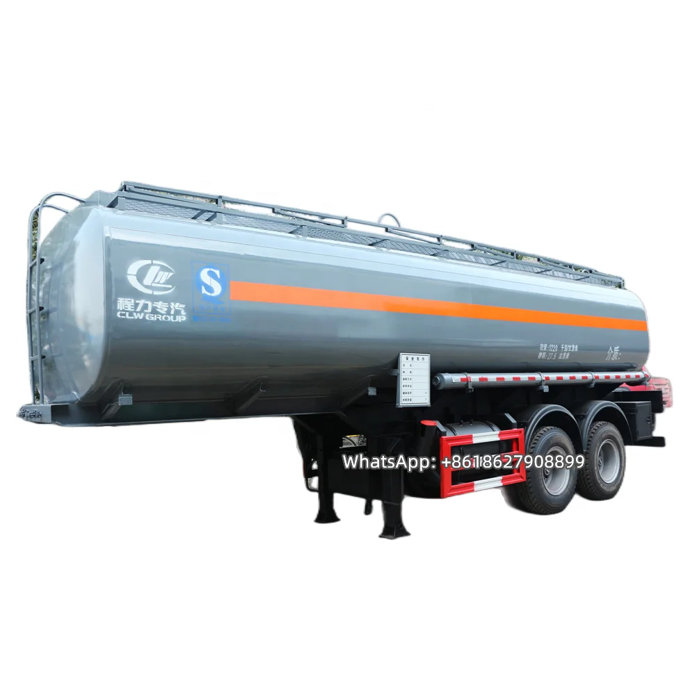 27cbm 26tons Loading Duty Dilute Hydrochloric Acid tank Trailer Chemical Oil of Vitriol Semi Trailers for Sale