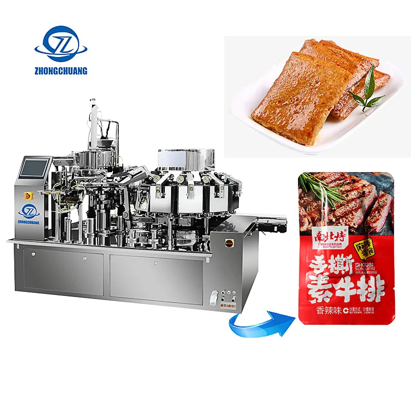 High Quality Continuous Cabinet Type Preservation Sealer Dry Food Egg Small Fish Vegetable Automatic Vacuum Packing Machine